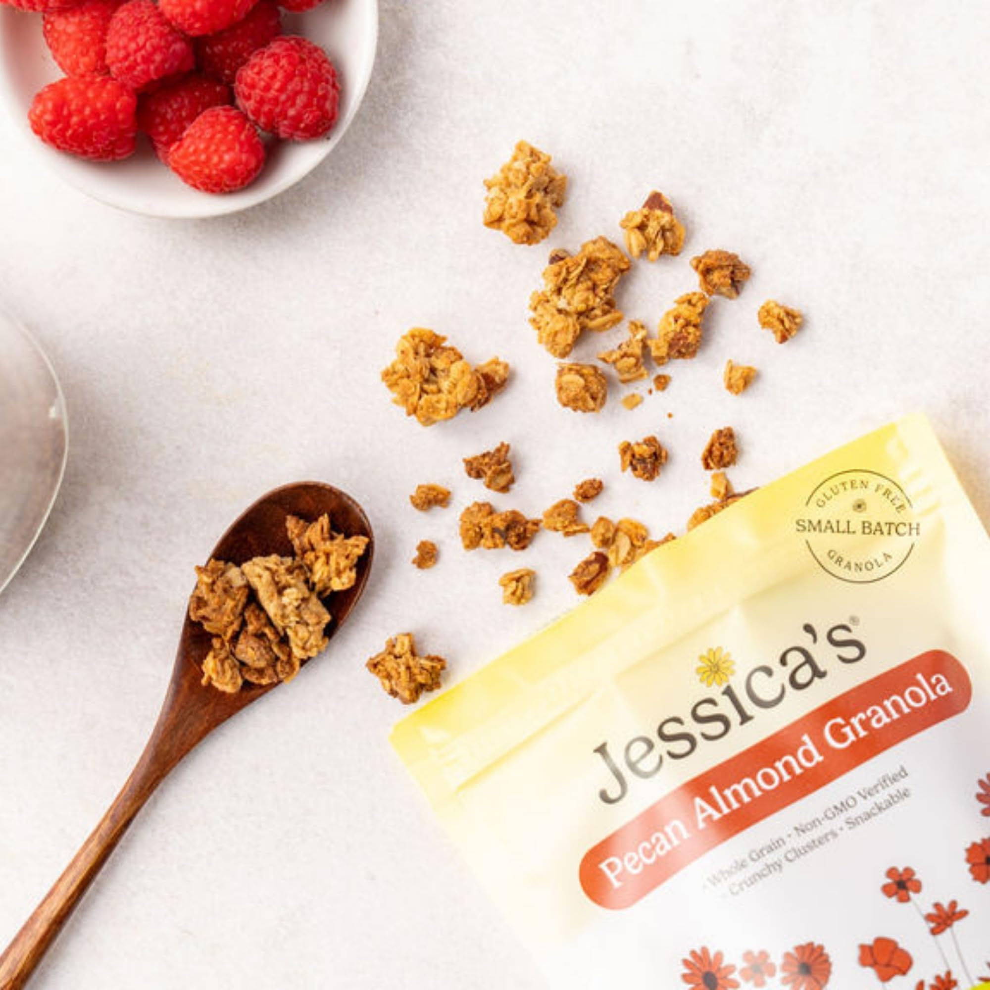 Jessica’s Pecan Almond Granola - Handmade, Non-GMO, Gluten-Free, Whole Grain, 11oz (3 Pack)