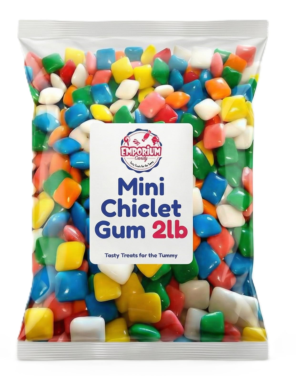 Mini Chiclet Gum - 2 lbs of Fresh Delicious Fruit Flavored Square Tab Crunchy Shell Chewing Gum
