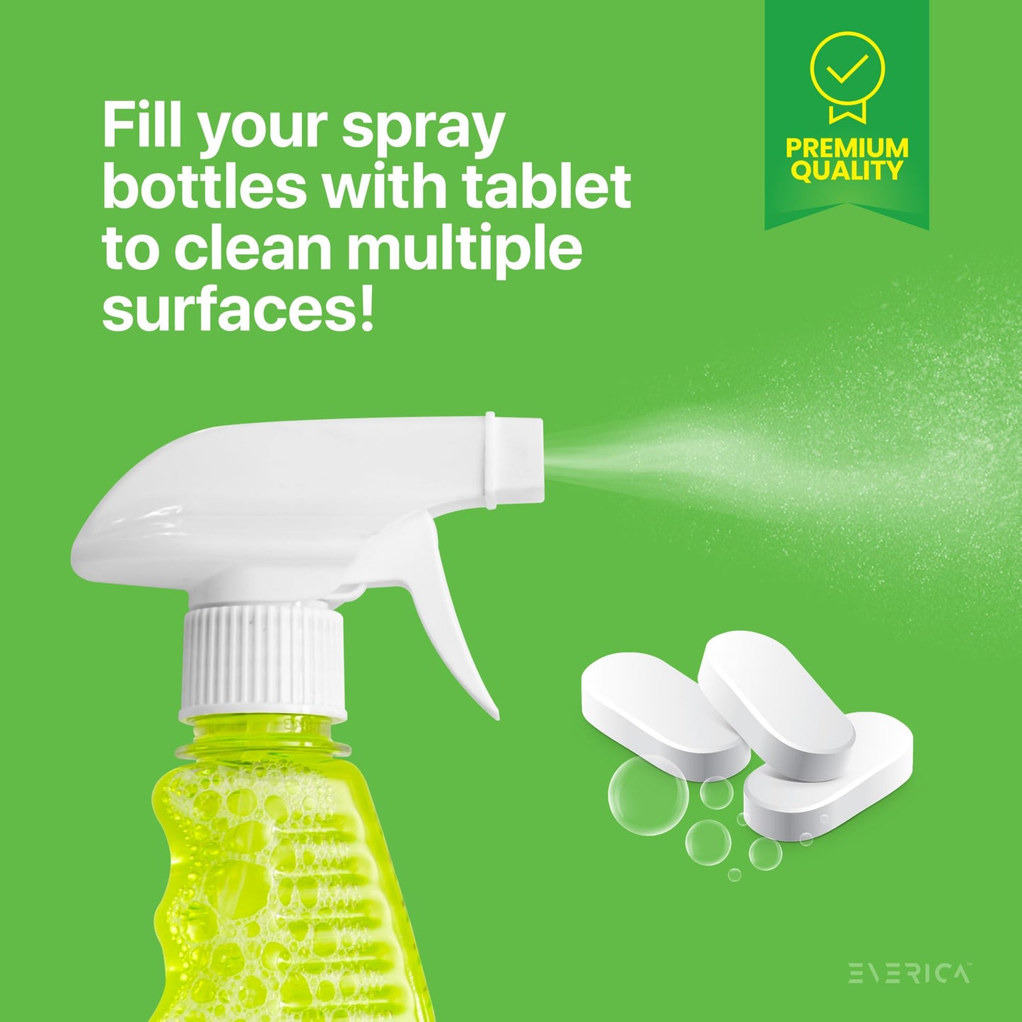 EVERICA Multipurpose Cleaning Tablets - Powerful All-Purpose Cleaner for Water Bottles Surfaces - Eco-Friendly and Gentle - 12 Pack Aloe Scented