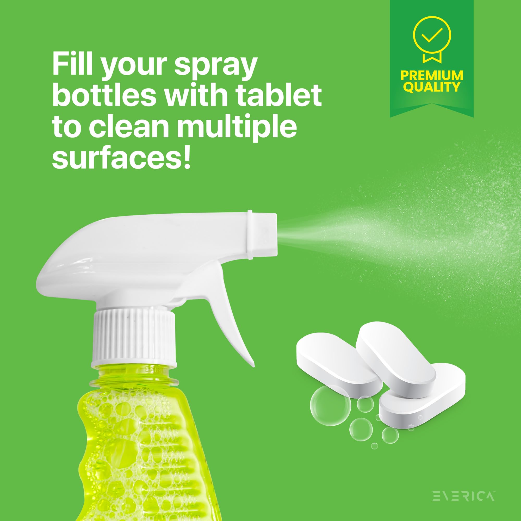 EVERICA Multipurpose Cleaning Tablets - Powerful All-Purpose Cleaner for Water Bottles Surfaces - Eco-Friendly and Gentle - 12 Pack Aloe Scented