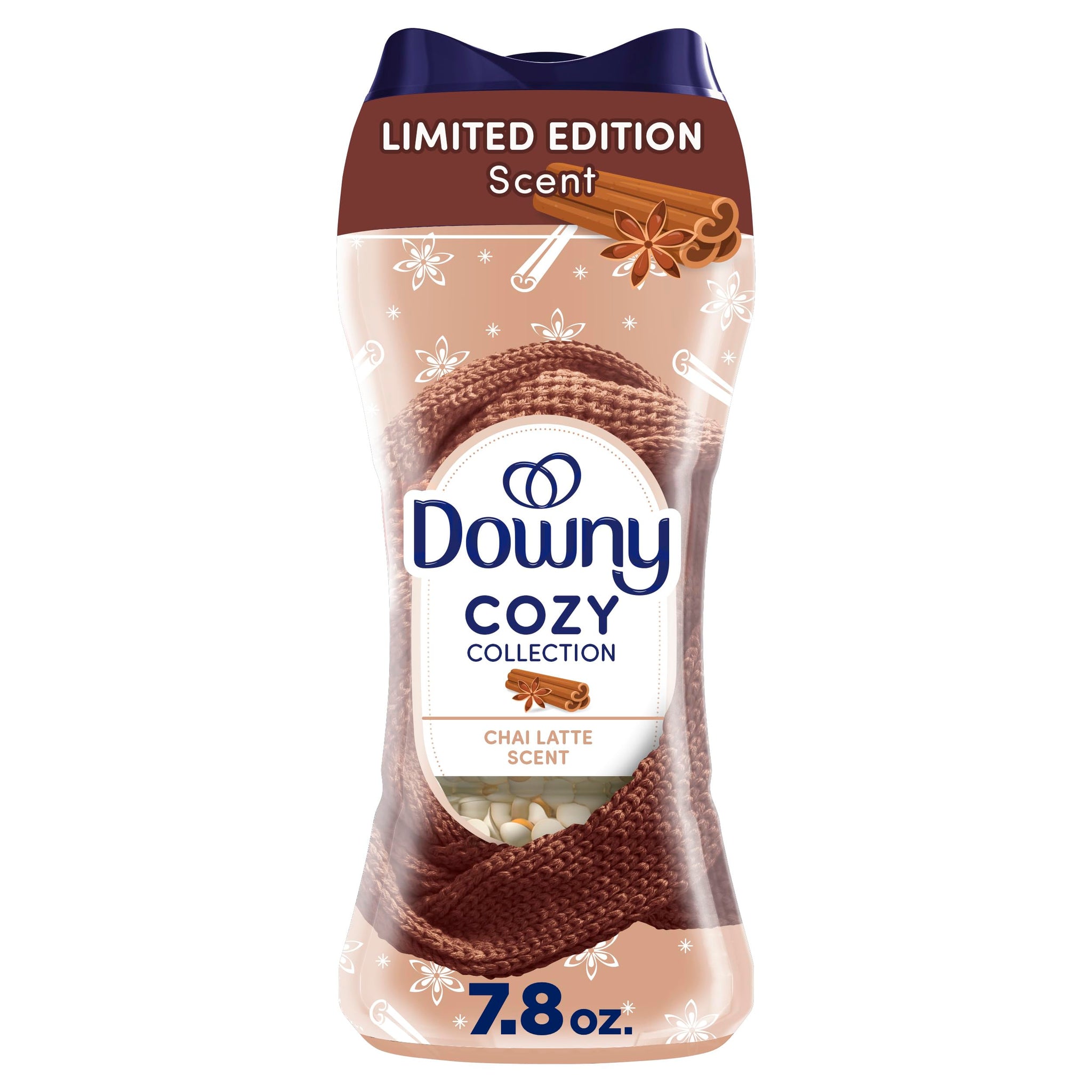 Downy Cozy Collection In-Wash Laundry Scent Booster Beads, Chai Latte Scent, 7.8 oz, Limited Edition Laundry Beads