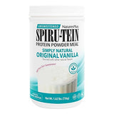 NaturesPlus SPIRU-TEIN Simply Natural, Original Vanilla - 1.63 lb - Unsweetened Plant-Based Protein Shake - 32 Servings