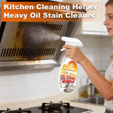 ZANSHI 2PCS Heavy-Duty Oil Cleaner Stains,Clean Up Kitchen Oil Stains Spray,Multi-purpose Clean Up Kitchens Heavy Oil Duty,with 5 Sponge Scourers