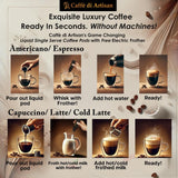 Caffè di Artisan Liquid Coffee Pods - Premium Single-Serve Coffee for Cold Brew concentrate, Iced Coffee & Hot Coffees - Machine-Free, Eco-Friendly