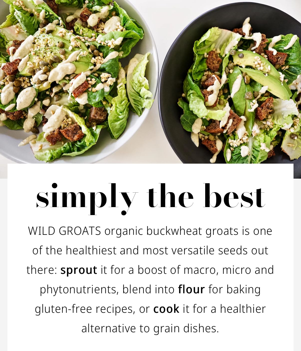WILD GROATS Organic Raw Buckwheat - Grown in USA, Sproutable Seeds, 16 Oz. Gluten Free, Hulled, Vegan Complete Protein, Whole Grain, Non-GMO | For Sprouting, Flour, Cereal, Porridge, Cooking
