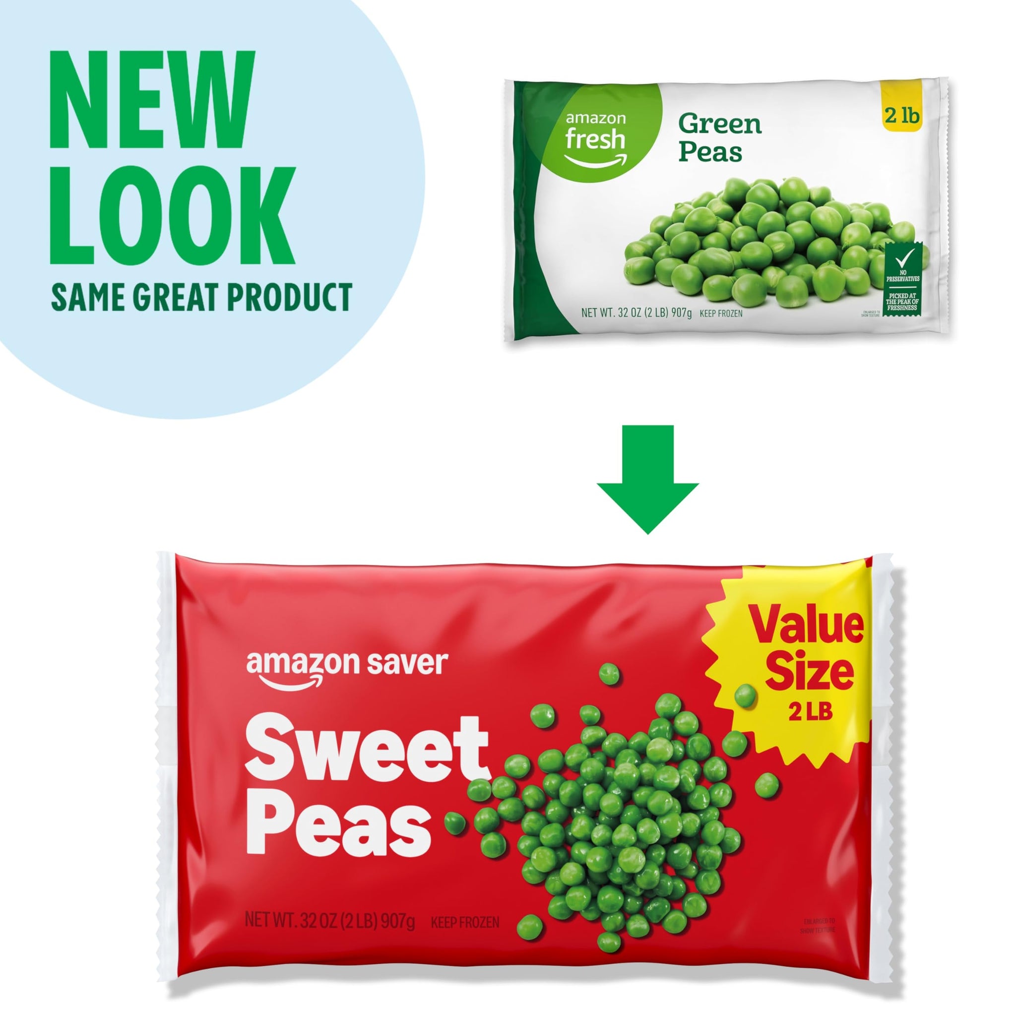 Amazon Saver, Sweet Peas, 32 Oz, Frozen