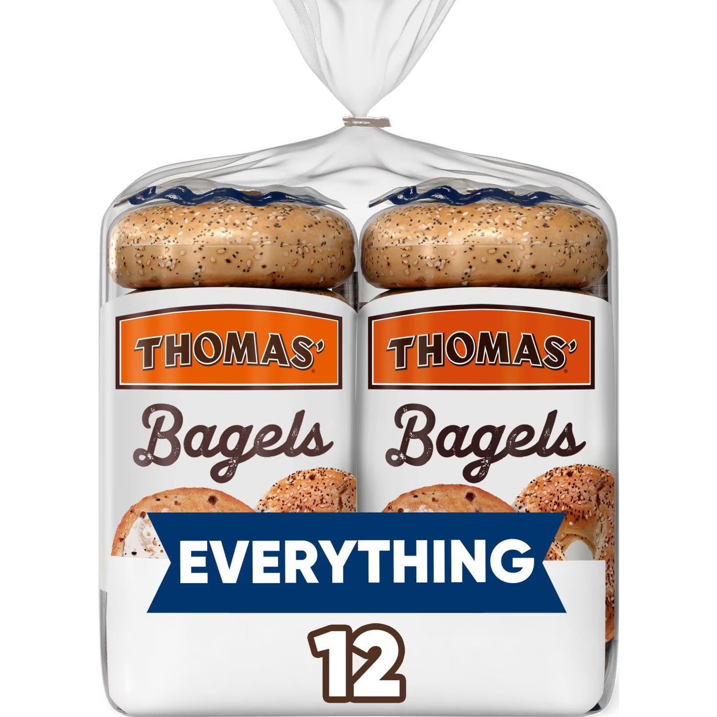 Thomas' Everything Bagels, 12 Count, 10g Protein per Bagel, 40 oz.