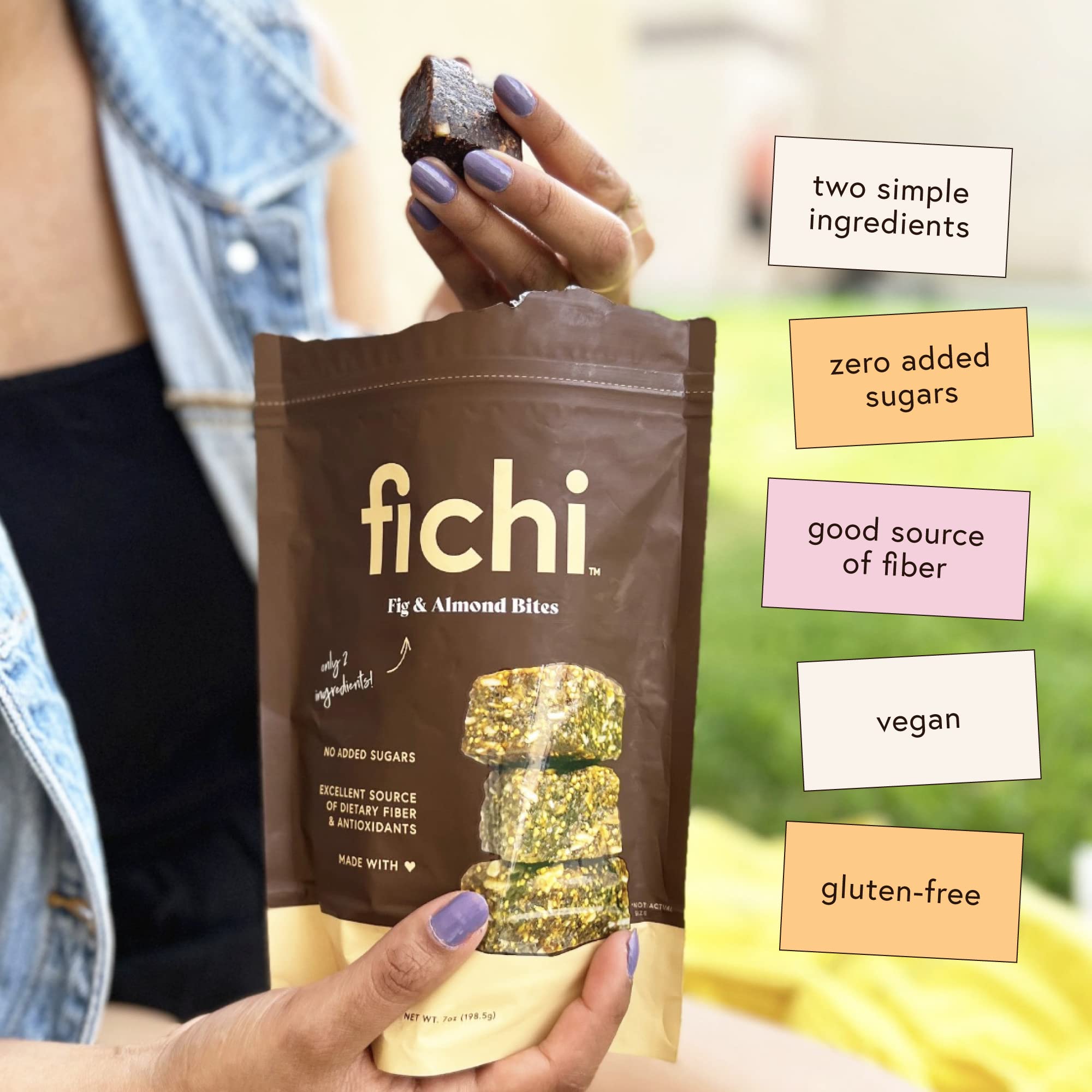 Fichi Fig and Nut Bites, a Wholesome and Delicious Gluten-Free Italian Fruit and Nut Snack, 3.5oz Bag (One Pack, Fig and Almond)