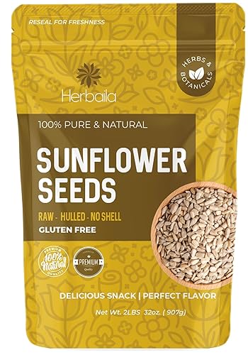 Sunflower Seeds Raw 2lbs - Unsalted Sunflower Seeds to Eat - Shelled Sunflower Seeds Bulk - Sun Flower Seeds for Eating - Sunflower Kernels - Raw