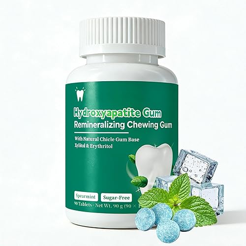 Remineralizing Gum with Nano Hydroxyapatite and Xylitol, Sugar-Free, Aspartame-Free, Plant-Based, Plastic-Free Gum Base, Supports Enamel & Fresh