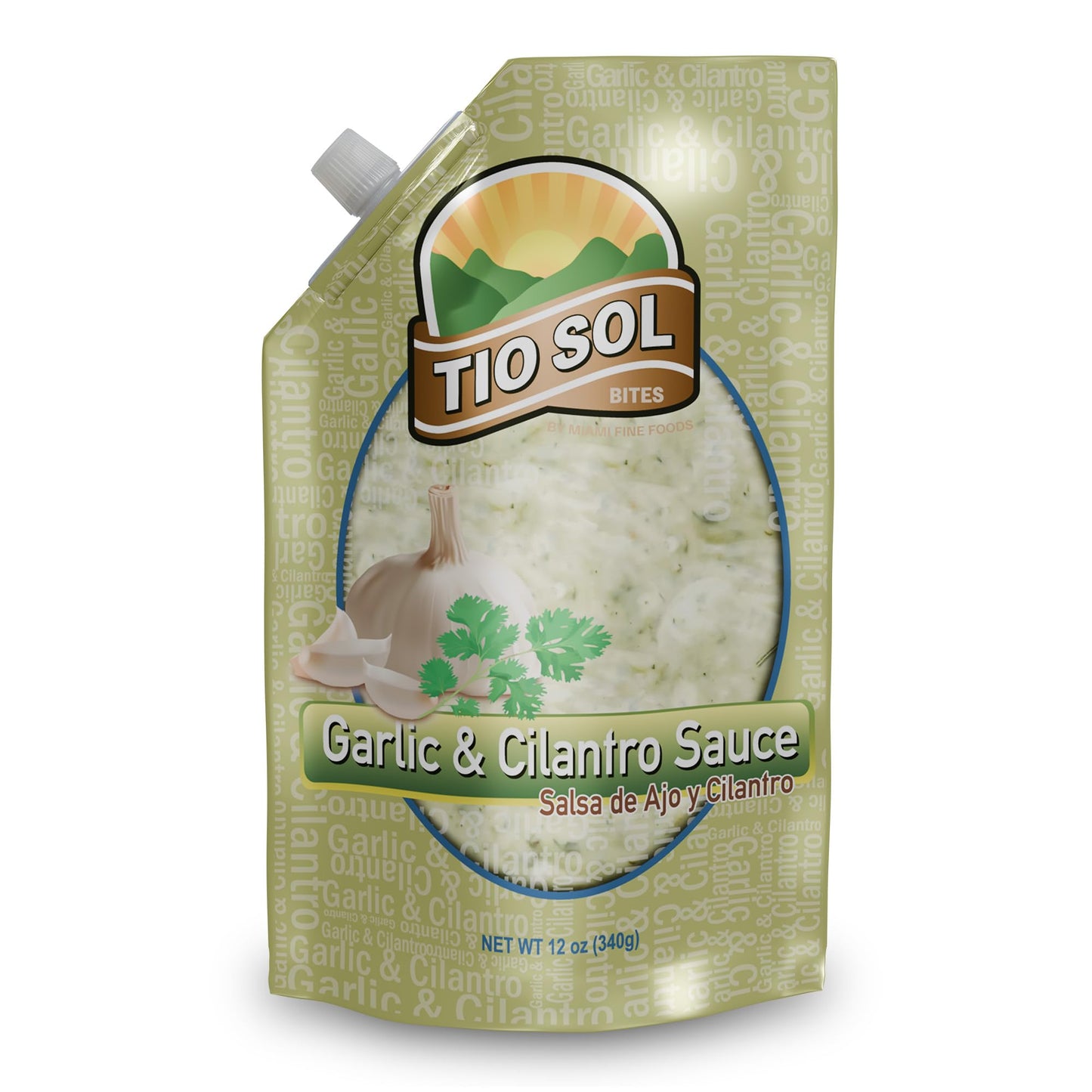 Tio Sol Bites Garlic and Cilantro Sauce - Salsa de Ajo y Cilantro 12 OZ (1 Unit)