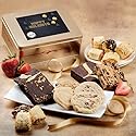 Dulcet Gift Basket Gourmet Brownie and Cookie Snack Signature Gift Basket-Includes a Variety of Pastries in an Elegant Hand Assembled Tin Box, Great