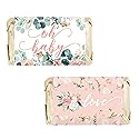 Baby in Bloom Baby Shower Favor Stickers for Miniature Chocolates, Pink Floral Boho Girl Candy Wrappers - 42 Count