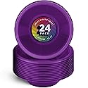 DecorRack 24 Small Plastic Bowls, 7 inch Disposable 12 oz Serving Bowl, Fruit Snack, Popcorn, Soup, and Salad, Kids Birthday and Holiday Party