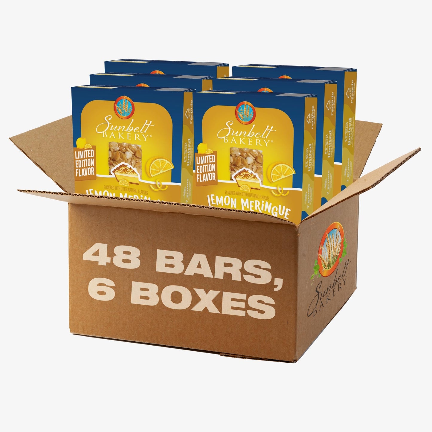 Sunbelt Bakery Lemon Meringue Chewy Granola Bars, 48 Bars (6 Boxes), 49.62 oz