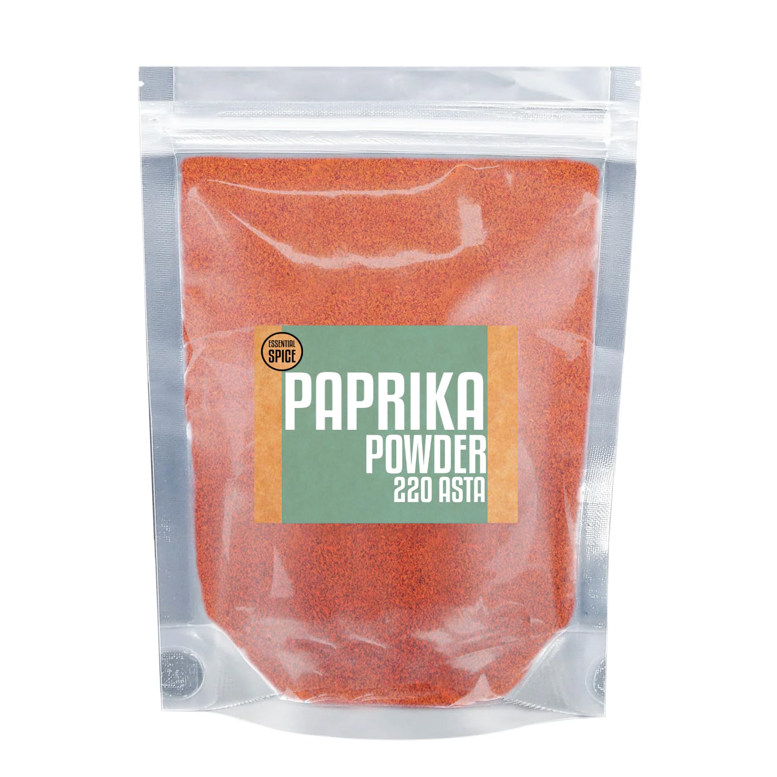 Essential Spice Paprika Powder 220 ASTA - Extra Bright, Mild & Sweet Flavor - Ultra High-Color Ground Paprika for Garnish, Rubs, Sauces & Seasoning