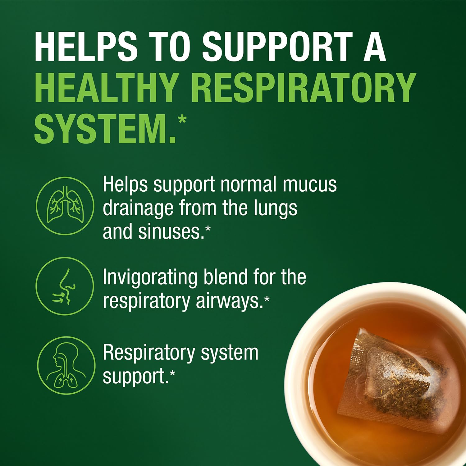 Bell Ezee Breathing Tea Bags, Respiratory & Lung Support | Natural Herbal Blend with Peppermint, Thyme, Eucalyptus & More| Lab Tested, Vegan, Non-GMO