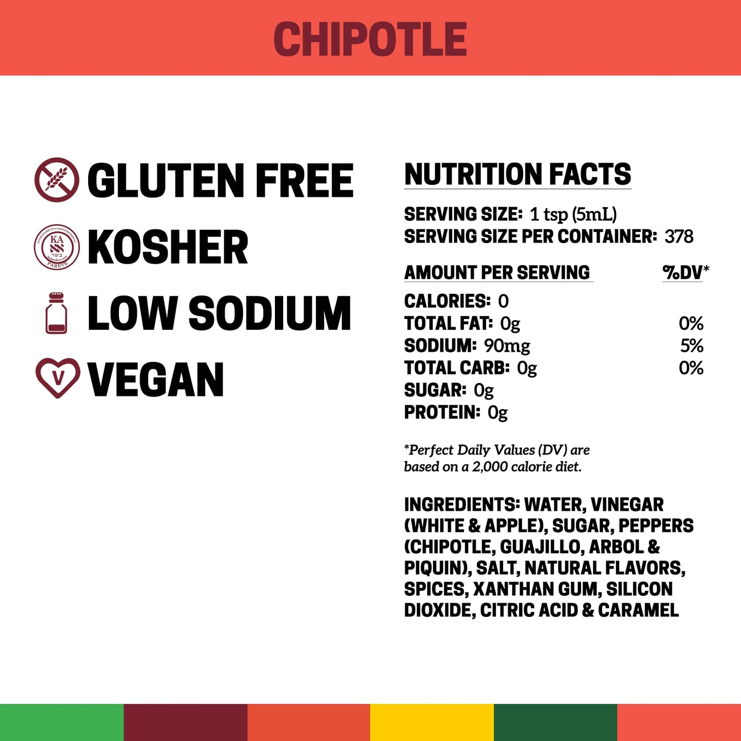 Cholula Chipotle Hot Sauce, 64 fl oz - One 64 Fluid Ounce Bulk Container of Chipotle Pepper Sauce, Made with Chipotle, Arbol and Piquin Peppers