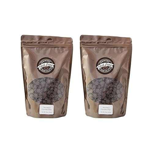 Vermont Nut Free Chocolates Baking Chips (Semi Sweet Chocolate) 16 Ounces, 2 Bags, Nut-free, Egg-free, Kosher