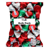Candykrave Hershey'ss Cristmas Kisses Milk Chocolate candy - (1LB 90 pcs) - Bulk chocolate Silver Foil Candy variety pack - Delicious Treats