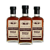 Bourbon Barrel Aged Maple Syrup, Gluten Free Maple Syrup Grade A Amber Rich Taste in Sustainable 12 oz. Glass Bottles, American Made Maple Syrup