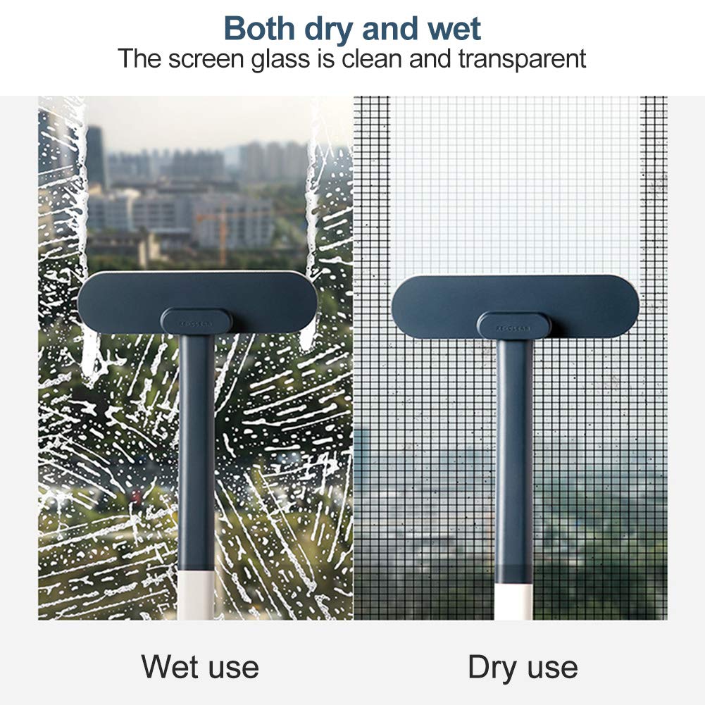 Window Screen Cleaner Brush,Mesh Screen Lint Brush,Window Screen Cleaning Brush Washing Equipment, Multifunctional Cleaning Brush(Blue)