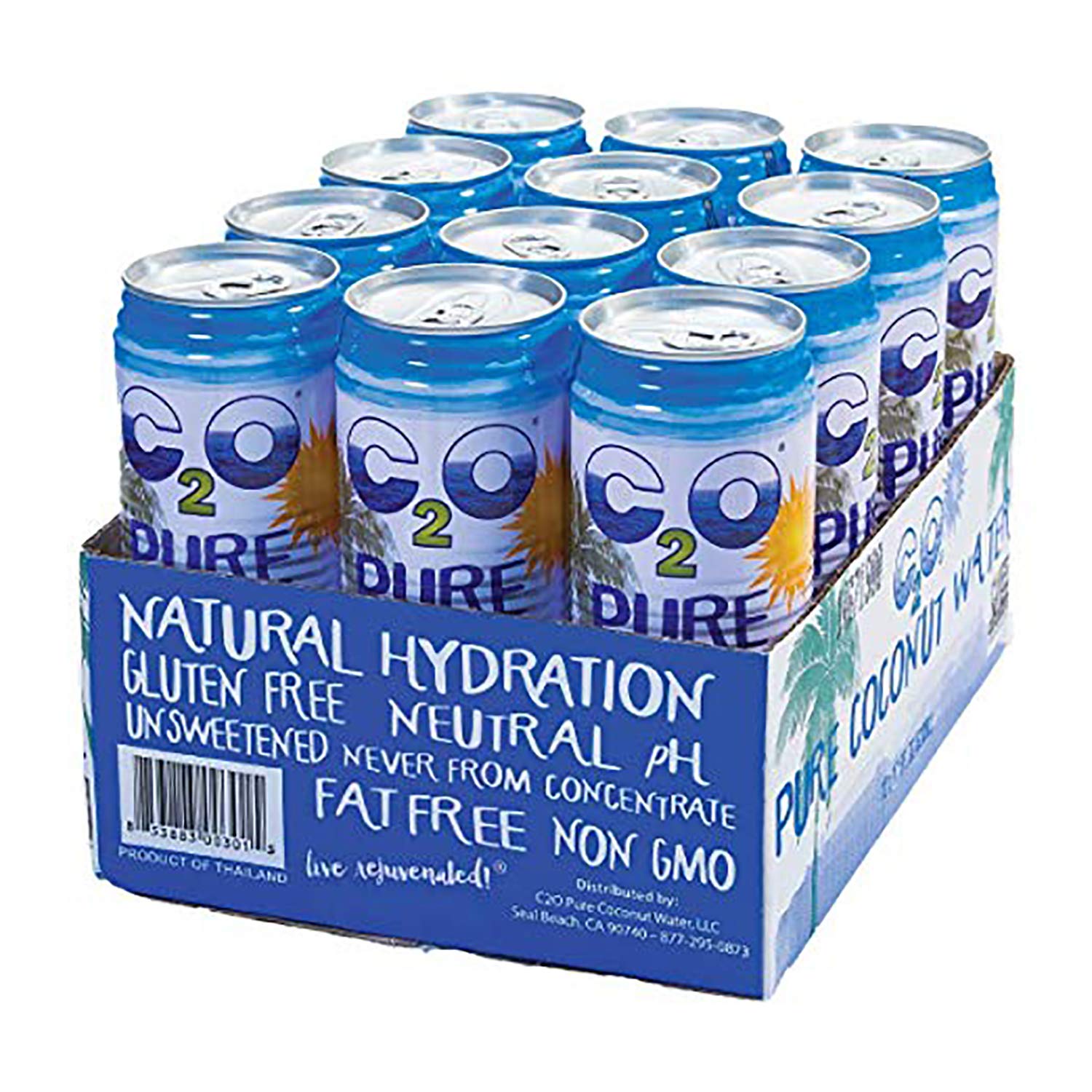 C2O Pure Coconut Water, Unsweetened, 17.5 oz