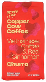 Copper Cow Coffee, Coffee Churro Ground, 12 Ounce