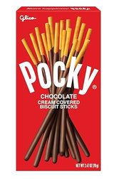 Pocky Chocolate Biscuit Sticks - Classic Chocolate-Covered Crunchy Snack, Mess-Free and Perfect for Sharing - 5-Pack (2.47 oz Each)