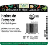 Frontier Herbes De Provence Certified Organic, 16 Ounce Bag