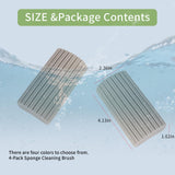 Damp Clean Duster Sponge 4 Pack,Magic Sponge Eraser Baseboard Cleaner Tool,Reusable Household Cleaning Sponge for Blinds, Floorboards, Fan Blades