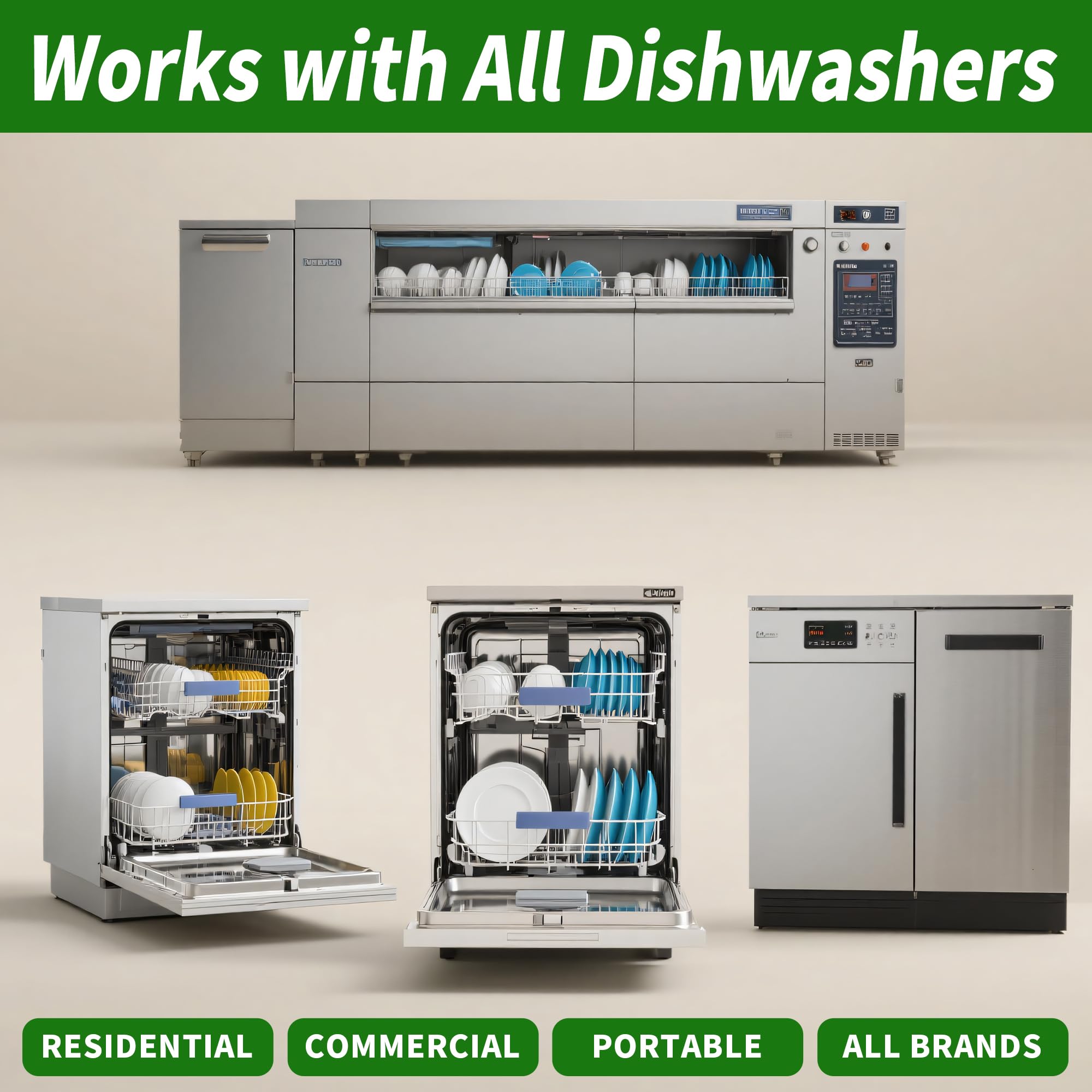 Dishwasher Cleaner and Deodorizer Tablets-12 Pack, Heavy Duty Deep Cleaning Descaler Pods for Dish Washer Machine, Removes Limescale, Odor, Grease