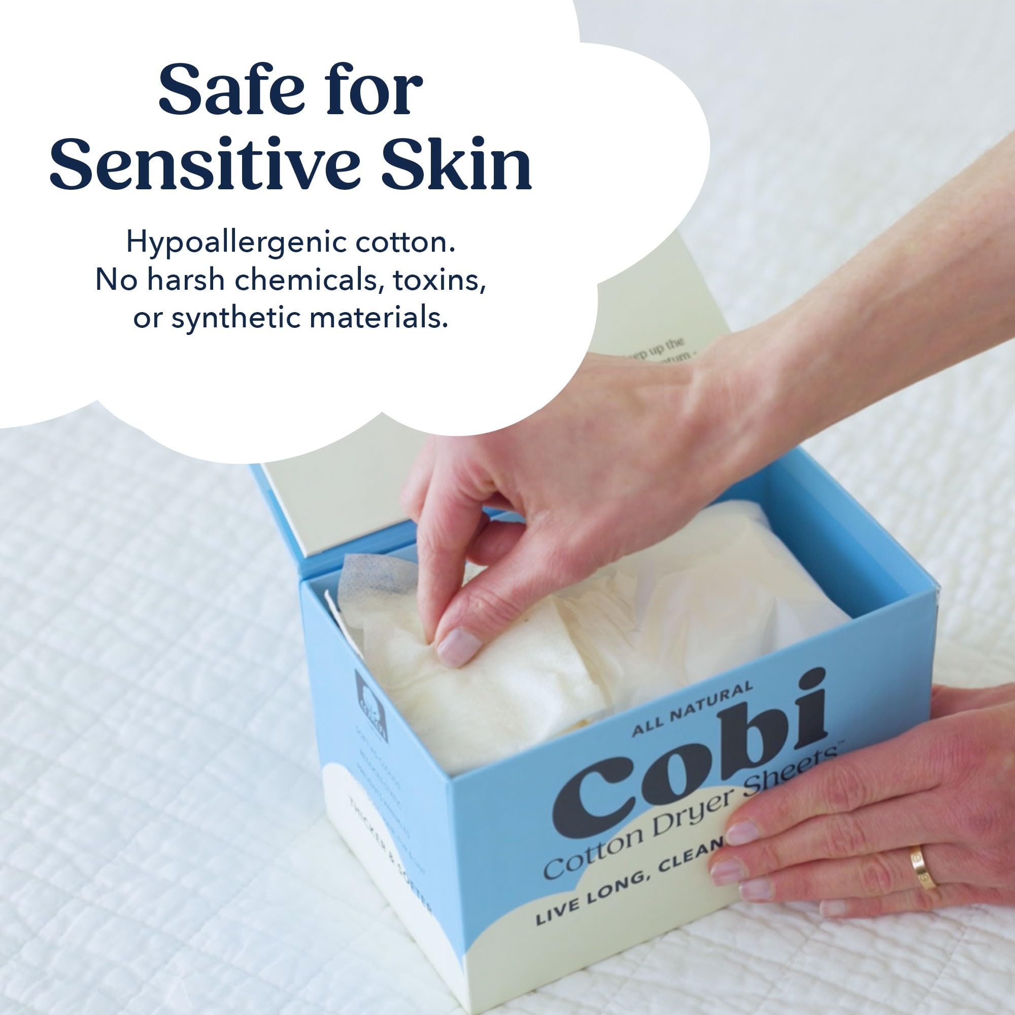 Cobi Biodegradable Non-Toxic Dryer Sheets - Naturally Scented Cotton Dryer Sheets - Eco-Friendly, Plant-Based, Plastic-Free - 120 Count