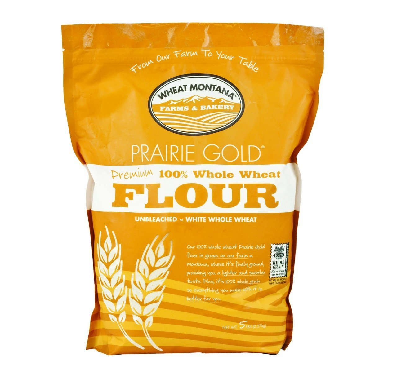 Wheat Montana Prairie Gold 100% Whole Wheat Flour (Pack of Two - 5 Lb. Bags)