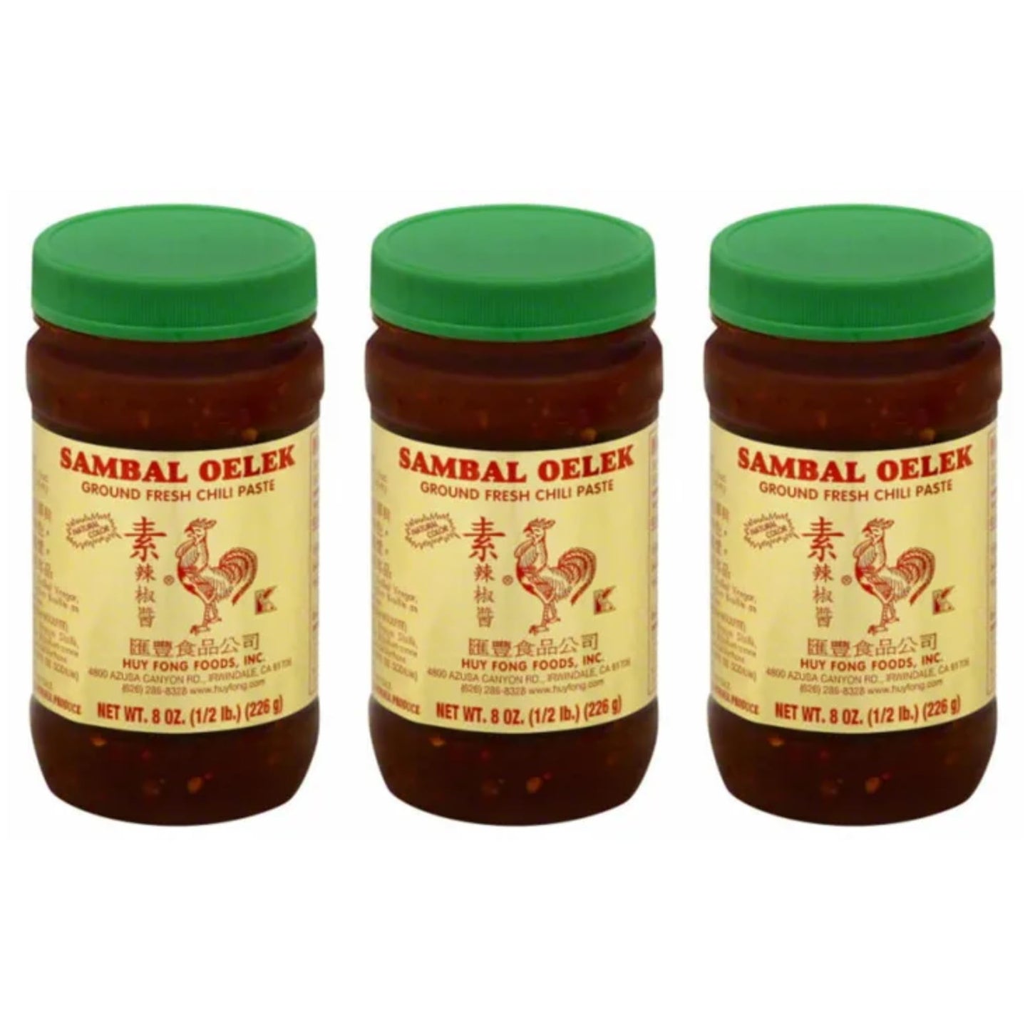 Sambal Oelek Ground Fresh Chili Paste, 8 oz | Authentic Indonesian Chili Paste | Spicy & Bold Flavor for Cooking, Stir-Fries, Marinades & Dips | No