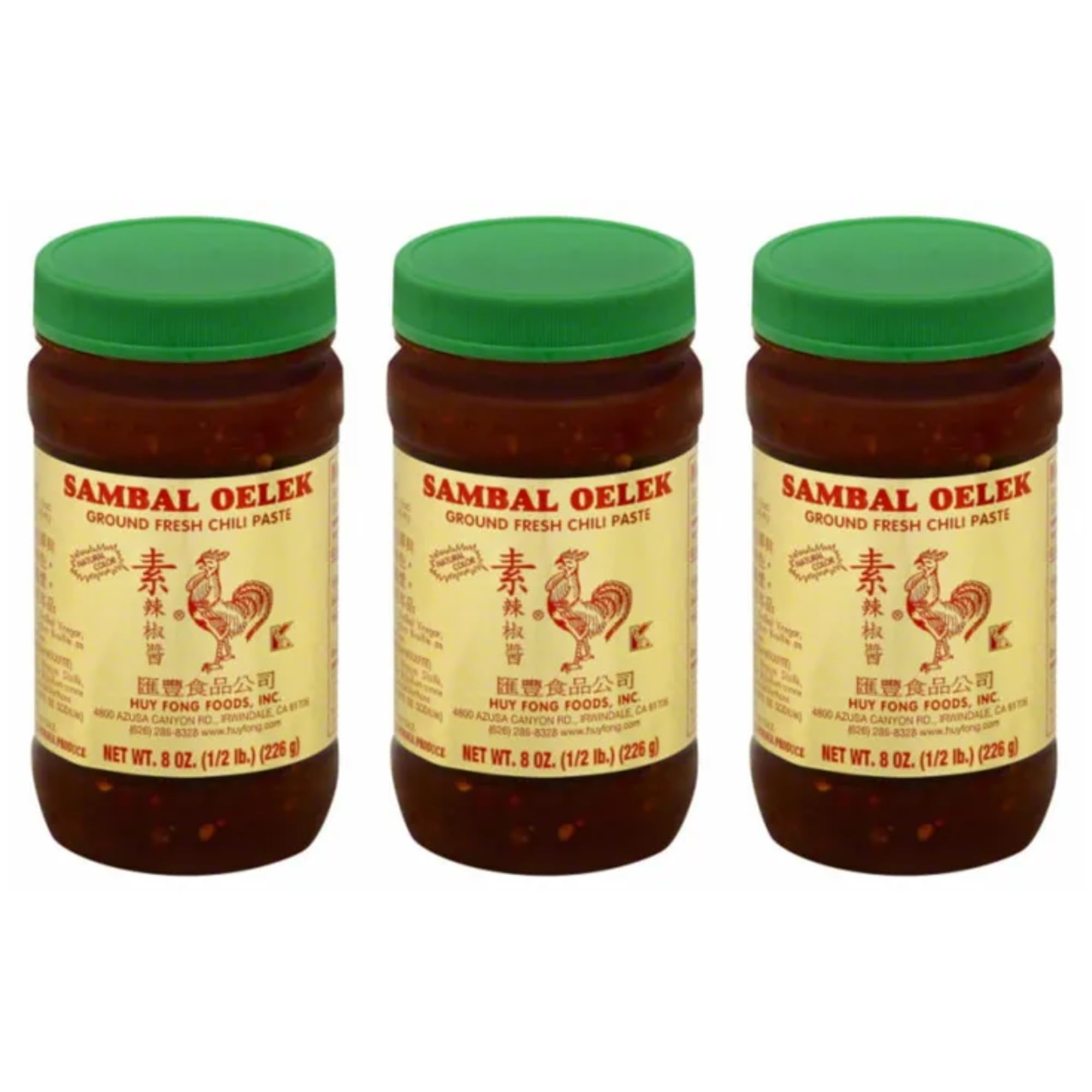 Sambal Oelek Ground Fresh Chili Paste, 8 oz | Authentic Indonesian Chili Paste | Spicy & Bold Flavor for Cooking, Stir-Fries, Marinades & Dips | No