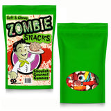 Zombie Snacks Body Part Gummies - Weird Gummy Candy for Kids - Funny Creepy Zombie Gag Gift for Halloween Costume Contest Prizes - Chewy Eyeballs