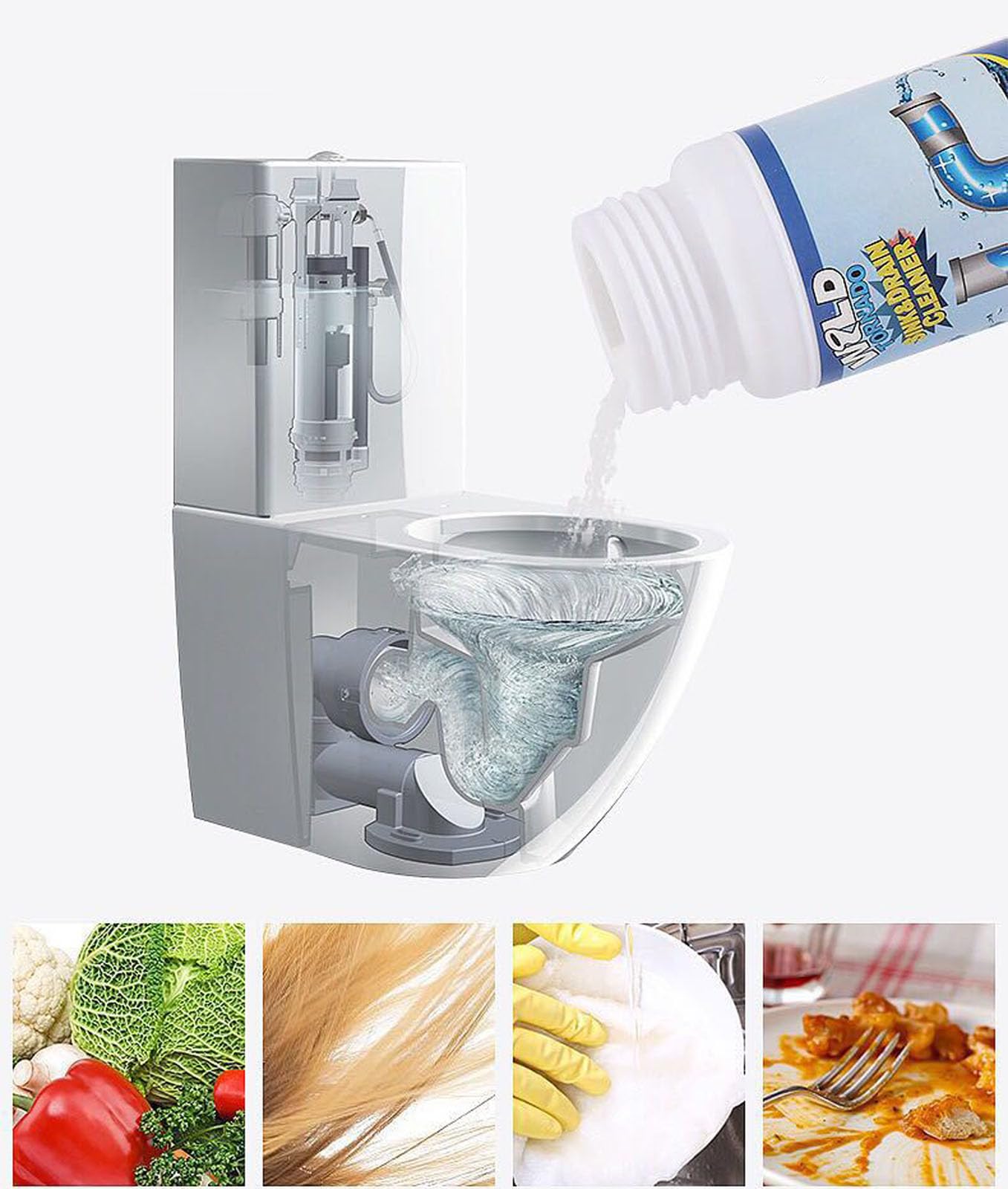Strong pipeline dredging agent?kitchen sewer, toilet, and toilet deodorization?Blocking and dredging maintenance cleaning powder