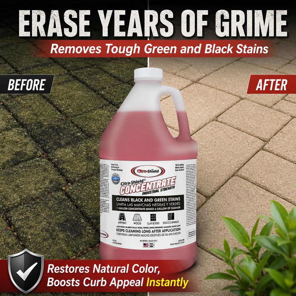 Citra-Shield Natural, Powerful Outdoor Cleaner, Multi-Use Formula, Powers Through Stains on Decks, Siding, Fences, Concrete, and More (1)