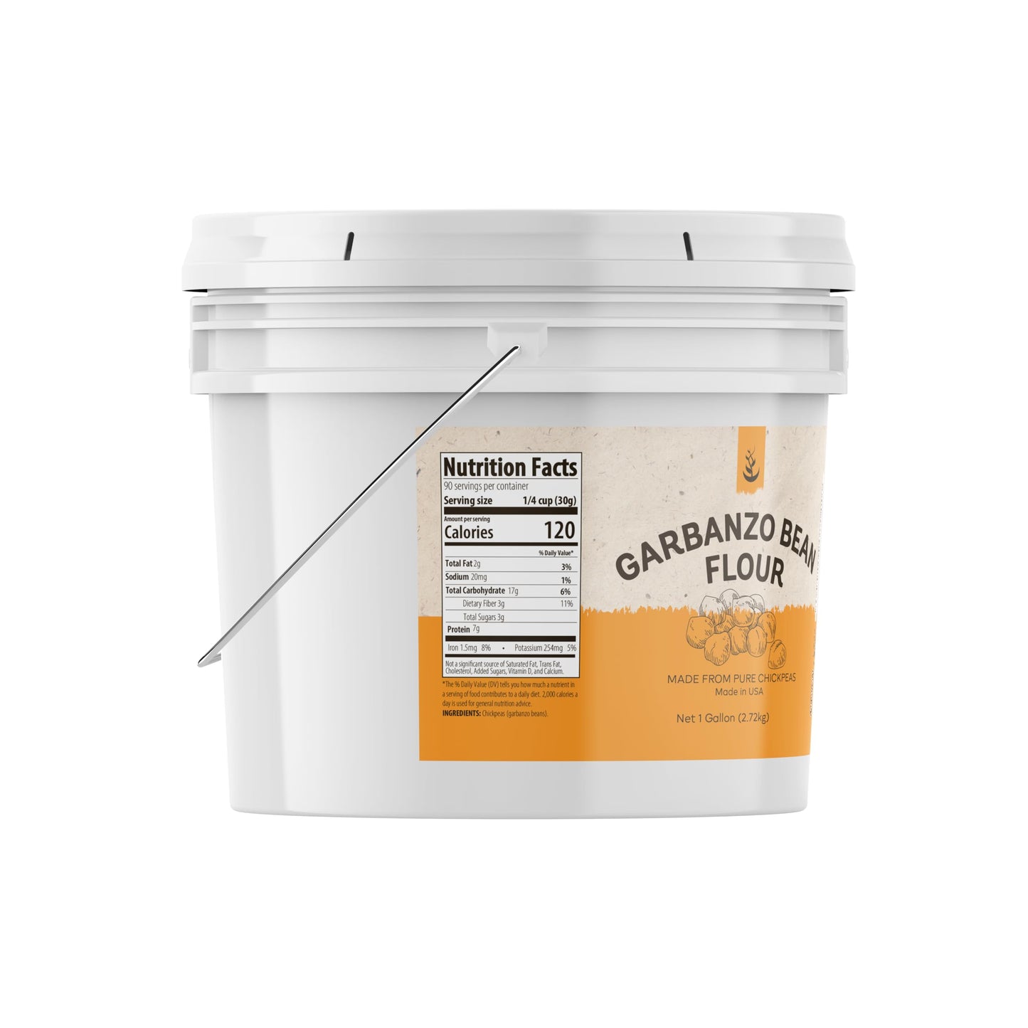 Pure Original Ingredients Garbanzo Bean Flour (1 Gallon) Gluten Free Chickpea Flour, Non-GMO & Pure