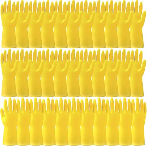 Bgtecho 36 Pairs Rubber Dishwashing Gloves, Reusable Household Cleaning Gloves, Long Kitchen Glove for Washing Dishes, Non Slip Rubber Cleaning Glove