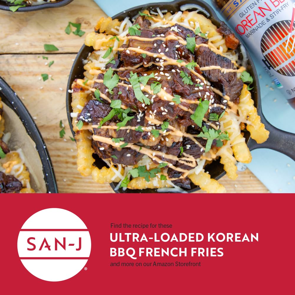 San-J - Gluten Free Korean BBQ Sauce - Bold and Savory Sauce for Cooking - Non-GMO - 10 oz. Bottle
