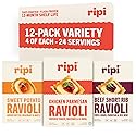 Ripi Frozen Ravioli - Frozen Pasta Meals - Chicken Parmesan, Braised Short Rib, Sweet Potato - Ready in Under 5 Minutes, 9oz Packs (12 Pack, Variety)