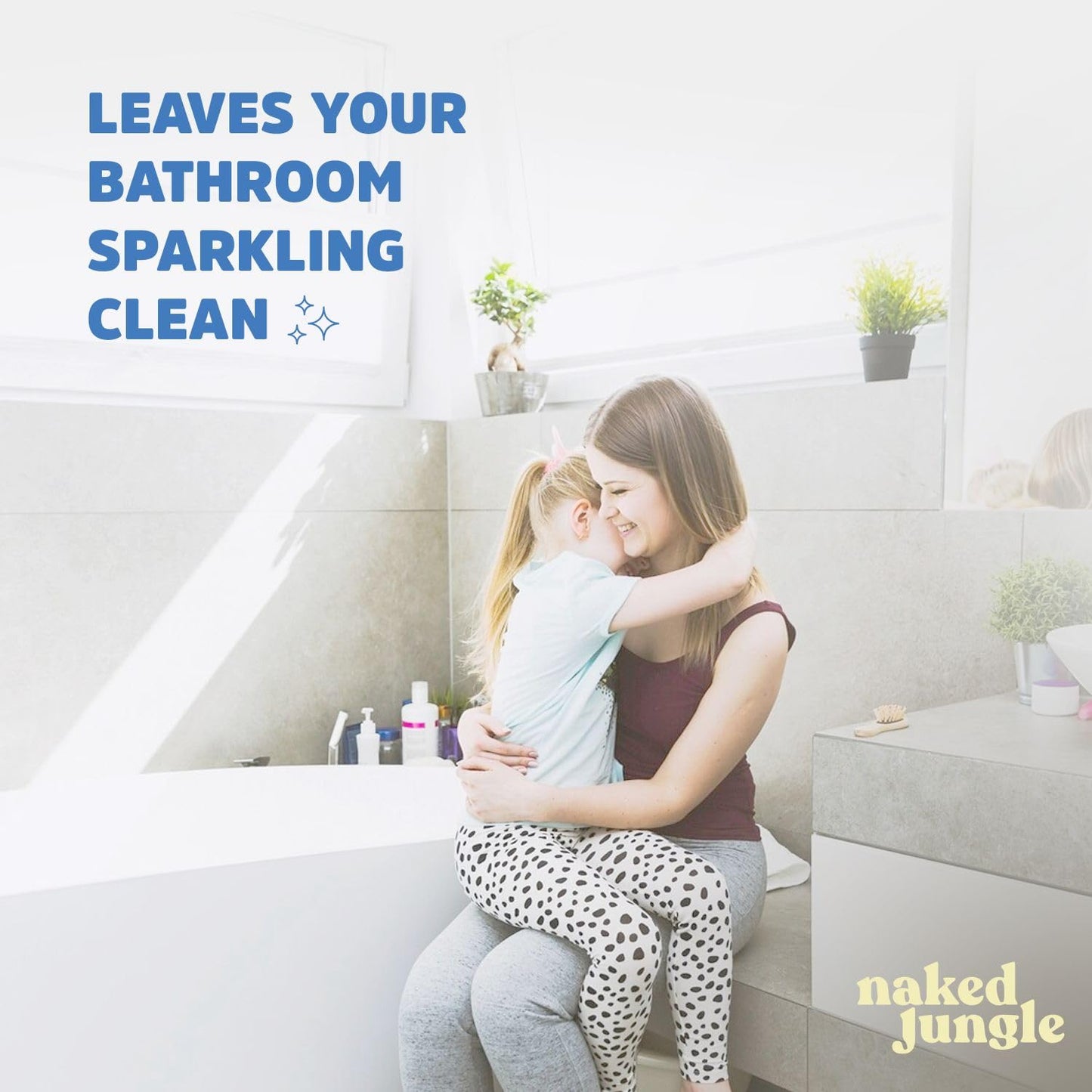Naked Jungle Plant-Based Bathroom Cleaner and Deodorizer, Extra Strength Shower Cleaner Spray, Toilet Bowl Cleaner, Vegan Formula, No Artificial