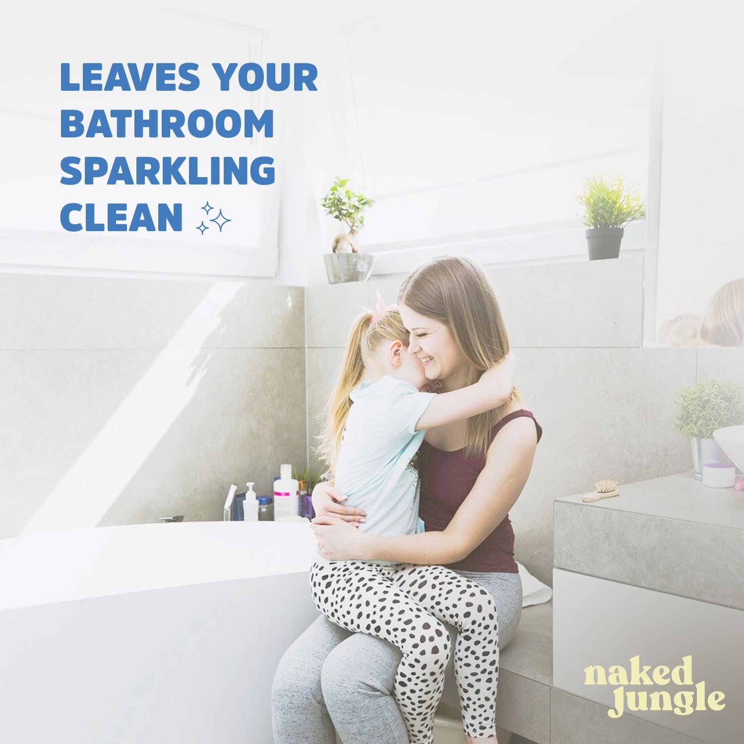 Naked Jungle Plant-Based Bathroom Cleaner and Deodorizer, Extra Strength Shower Cleaner Spray, Toilet Bowl Cleaner, Vegan Formula, No Artificial