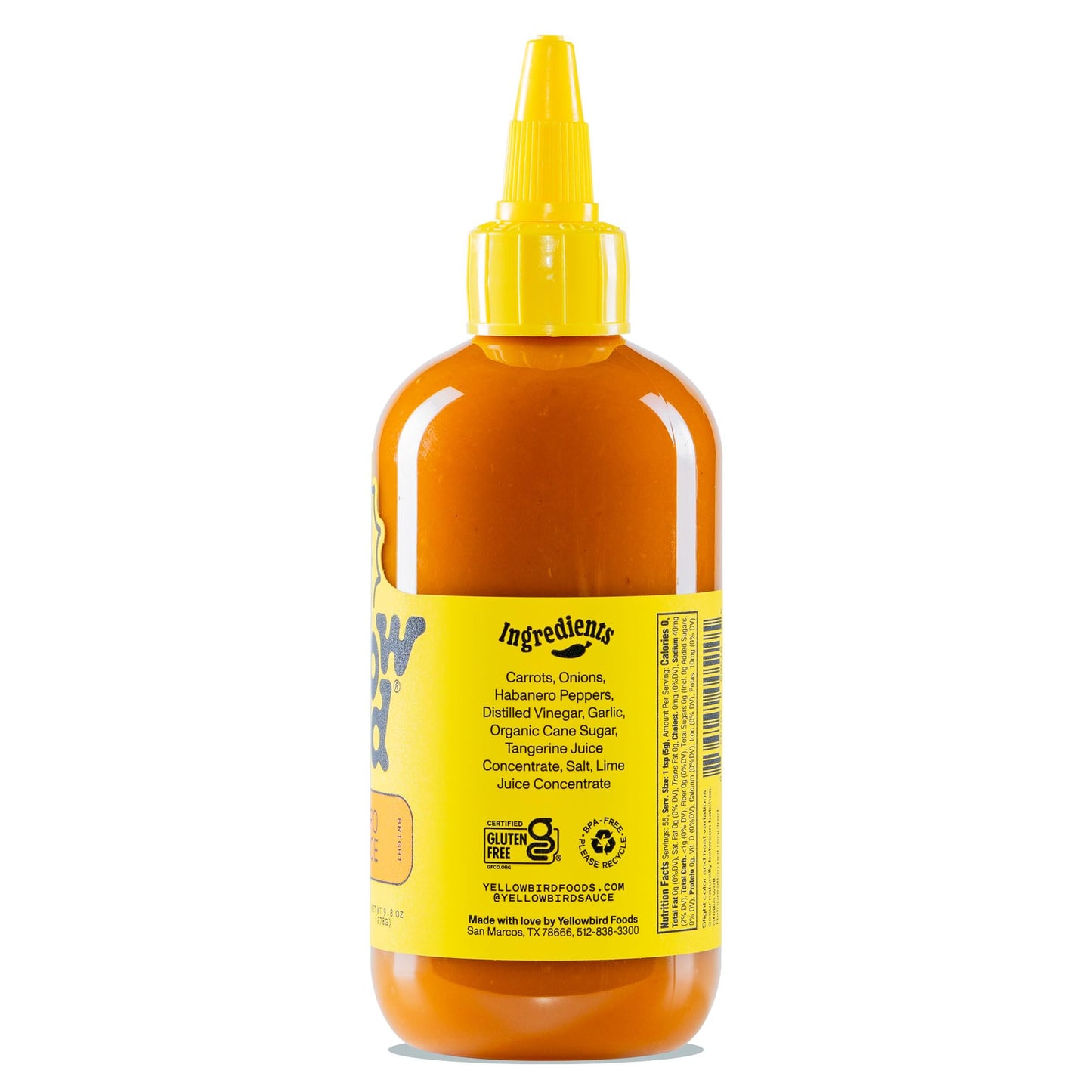 Yellowbird® Classic Habanero Hot Sauce 9.8 oz. Pantry Size (Medium Hot | 2 Bottles | Made in Texas)