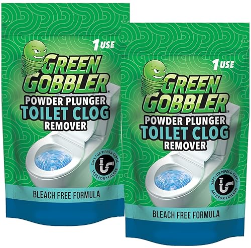 Green Gobbler POWDER PLUNGER Toilet Bowl Clog Remover - 2 Pack Net WT 16.5 oz