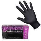 DEXTATRON Non-Sterile Powder Free Black Nitrile Disposable Gloves, 100 Gloves (Small)