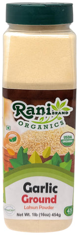 Rani Organic Ground Garlic (Lahsun Powder) 16oz (1lb) 454g PET Jar ~ All Natural | Gluten Friendly | Vegan | NON-GMO | Kosher | No Salt or fillers |