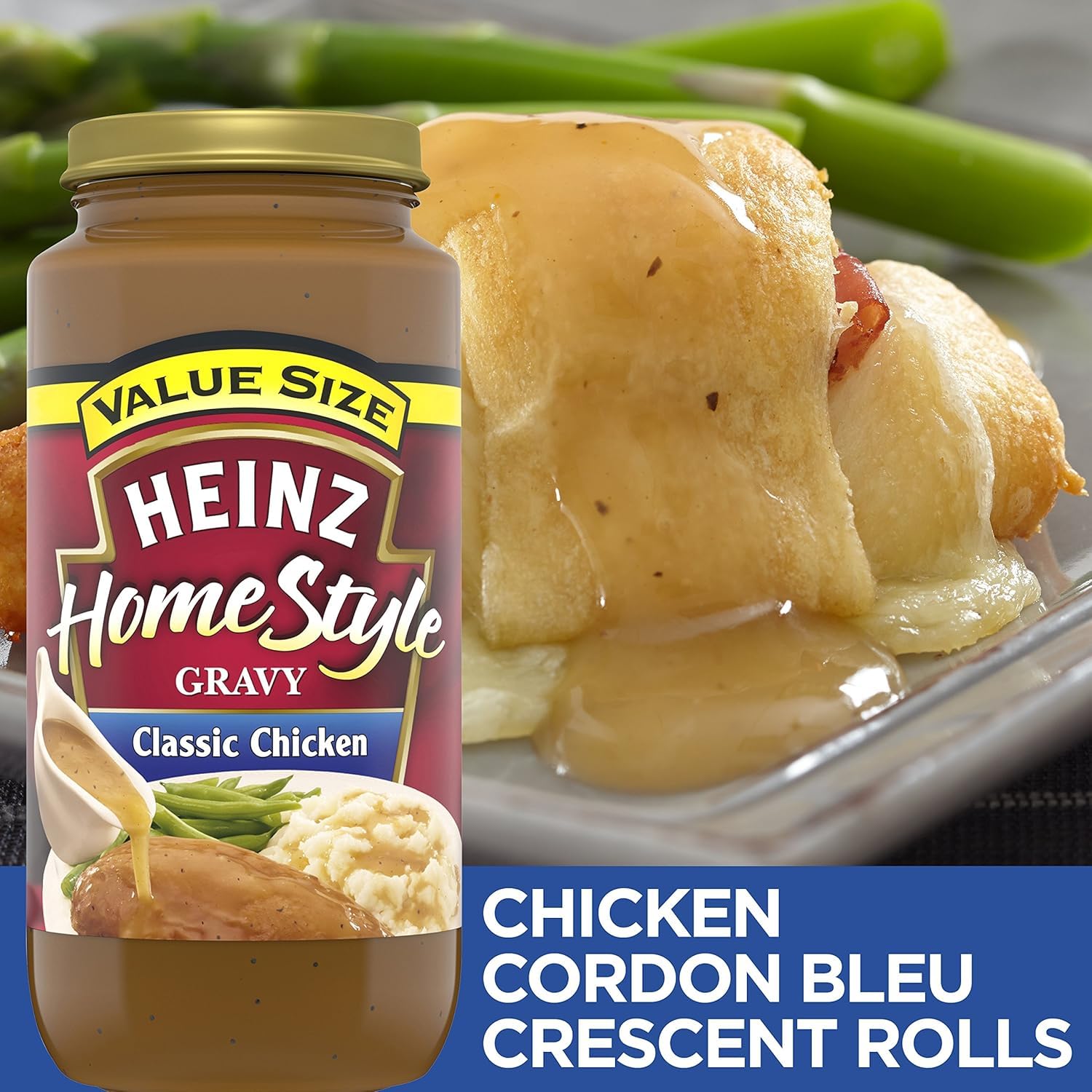Heinz HomeStyle Gravy, Classic Chicken and Savory Mushroom, Ready to Serve Sauce for Mashed Potatoes Enhances Everyday Family Meals - 6 Count (Variety